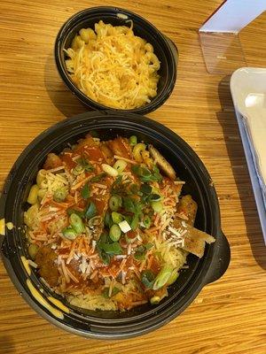 Buffalo Chicken Mac with a side of Wisconsin mac & cheese! Awesome!