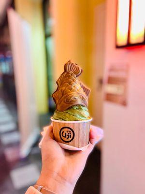 Match Matcha Scoop Ice Cream in Taiyaki