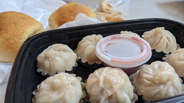 Baked BBQ pork buns and Shanghai dumplings