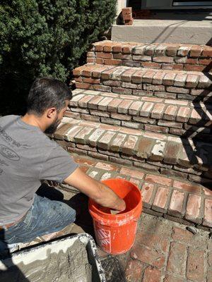 Recycled bricks and voila,  new stairs! Let's get creative together!