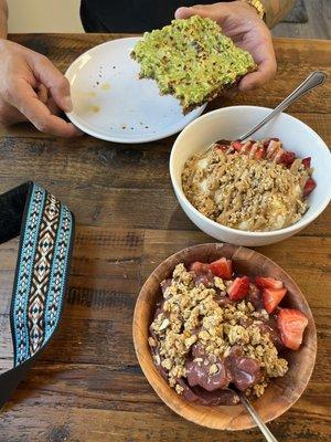 Karma bowl, protein bowl, and avo always