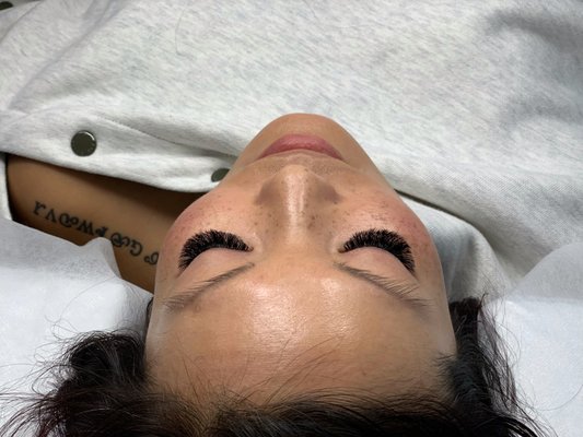 Volume Lashing process. Expert Lash stylist Iryne