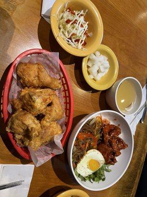 korean fried chicken and the spicy chicken dub bob