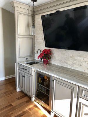 Bar/TV entertainment center - Painted soft grey