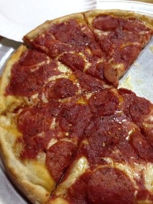 Upside down pepperoni pizza