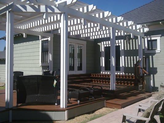 Patio cover & deck w/ new French Doors historic OC home