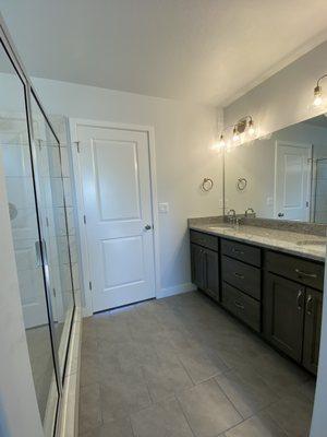 Master bathroom with the big shower upgrade