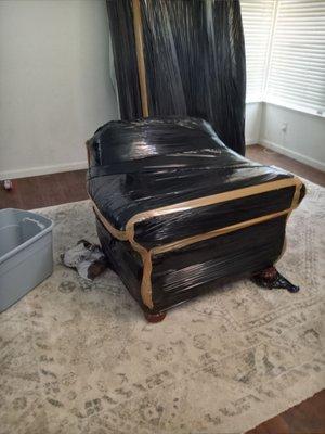 Absolutely best packing wrapping stacking job I've seen movers do