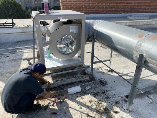 Evaporative "swamp" cooler replacement.