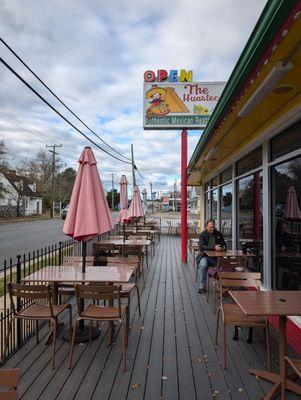 Outdoor patio right off the main street