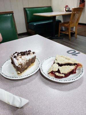 PIE'S My Favorite cherry for me and  Chocolate Pie for My husband his favorite these are made in house