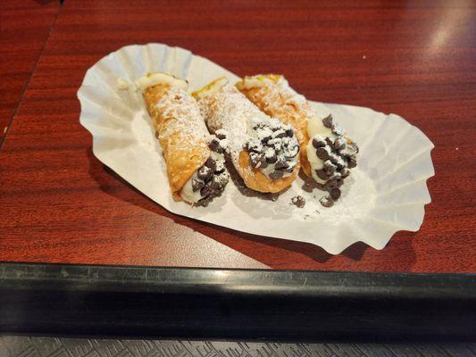 Cannoli filled to order. So fresh and delicious!