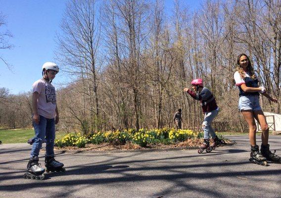 When there is a  sunny day the students are free to enjoy it.