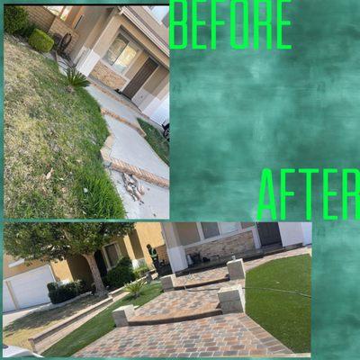 Added new pavers and installed artificial grass