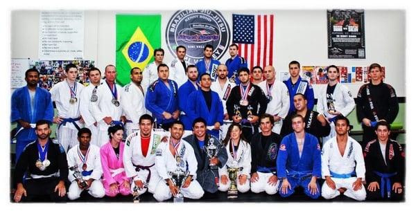 Team pic in August 2012 after winning the 2nd place team title at the NABJJF All Americas BJJ tournament.