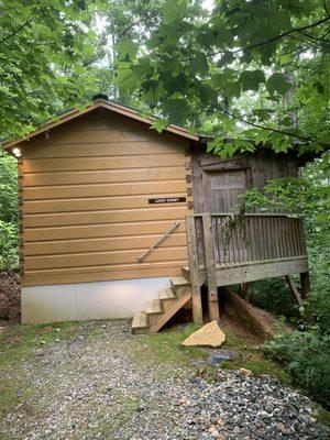 Outside Lovey Dovey cabin.