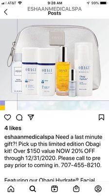 Holiday bag of obagi samples