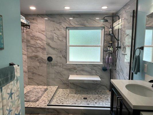 Enlarged Walk-In Master Shower