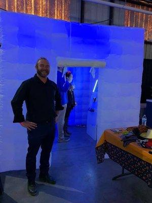 LED bubble tent, social kiosk with owner Josh Reid.