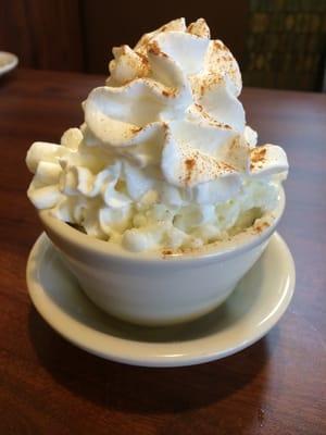 Rice pudding with whip cream