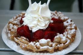 Funnel Cake with Fruit Topping