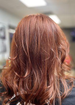 Copper hair color.