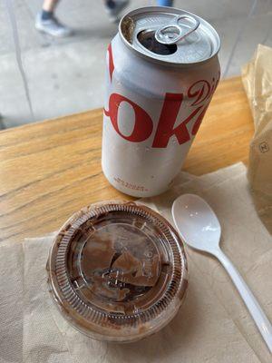 My fave meal lol- Diet Coke & Nutella, which they sell by the 1/4 lb.