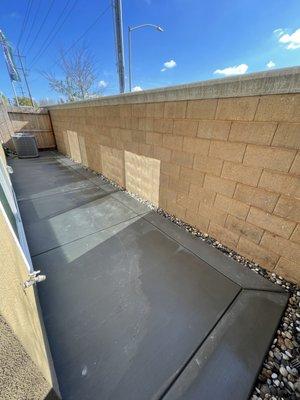 Our noiyo rock surrounding the edges of our small patio