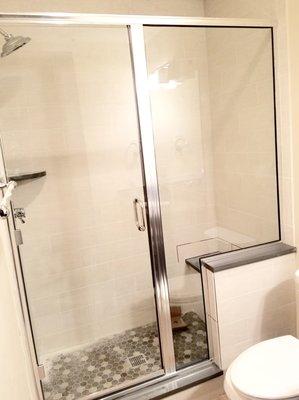 large semi-frameless shower