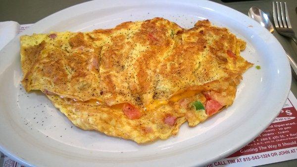 Country breakfast omelet, I didn't want the hash browns they came with. I had to have room for the pancakes.