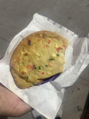 new location serves half cookies and tells you it'll be 15 minutes for a new batch.. won't be coming back