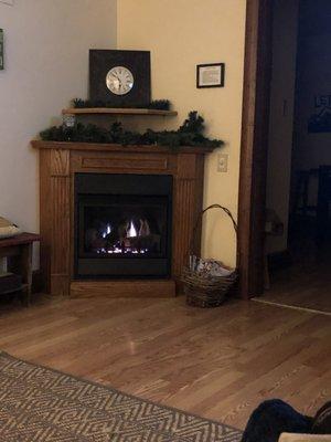 Brookside cabin fireplace