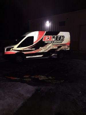 Full Reflective 3M Van Wrap, adds nighttime visual impact and adds safety while driving