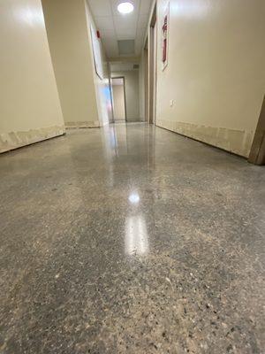 We polished the concrete at this fire dept floor #polishedconcrete #floorpolishing