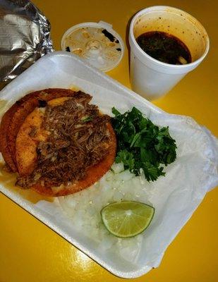 2 Birria Tacos with Consume from Taquisa Waco