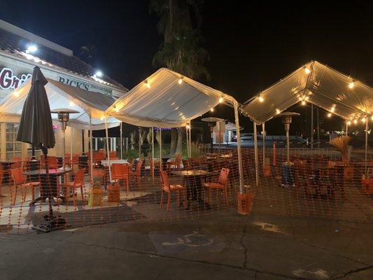 Outdoor dining / covered outdoor seating with heat lamps