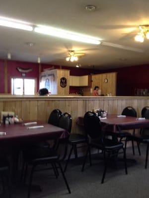 Partially photo of the dining room.