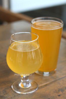 Mango Tree IPA ($7) and Bourbon Peach American Wild Ale ($7)