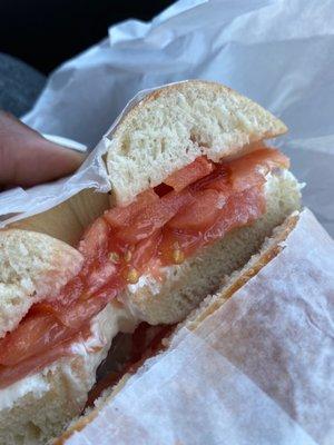 Toasted bagel with Bagel with Plain Cream Cheese