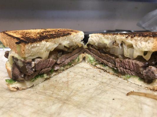 Prime rib melt with bc crumbles