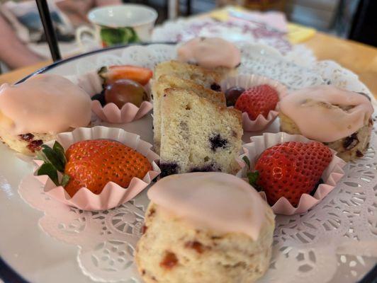 Biscuits and lemon blueberry pound cake