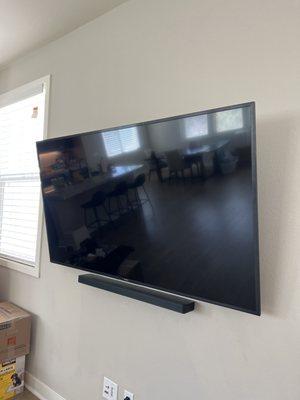 65" swivel mount with custom sound bar mount