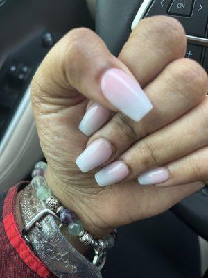 Ombré pink and white