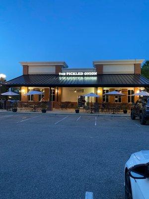 Outdoor dining area at The Pickled Onion