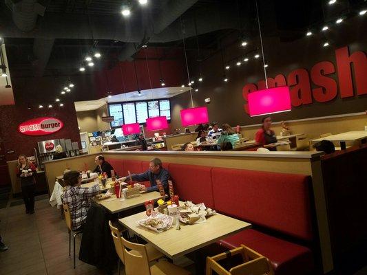 The dining room at Smashburger in Glassboro, NJ