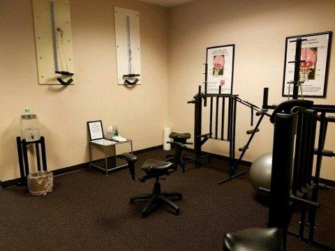 Rehab area. Prepare the spine for the adjustment or to strengthen the spine post-adjustment.