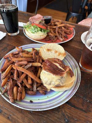 Beer cheese burger and Ugly Pig burger