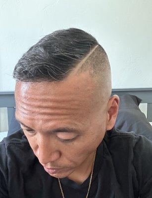 Bald fade and part line