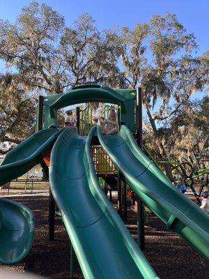 Really cool slides at the playground!