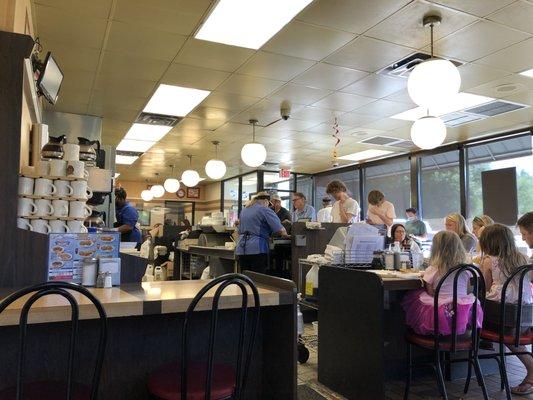 Our view of the dining area, mostly of the counter and kitchen.